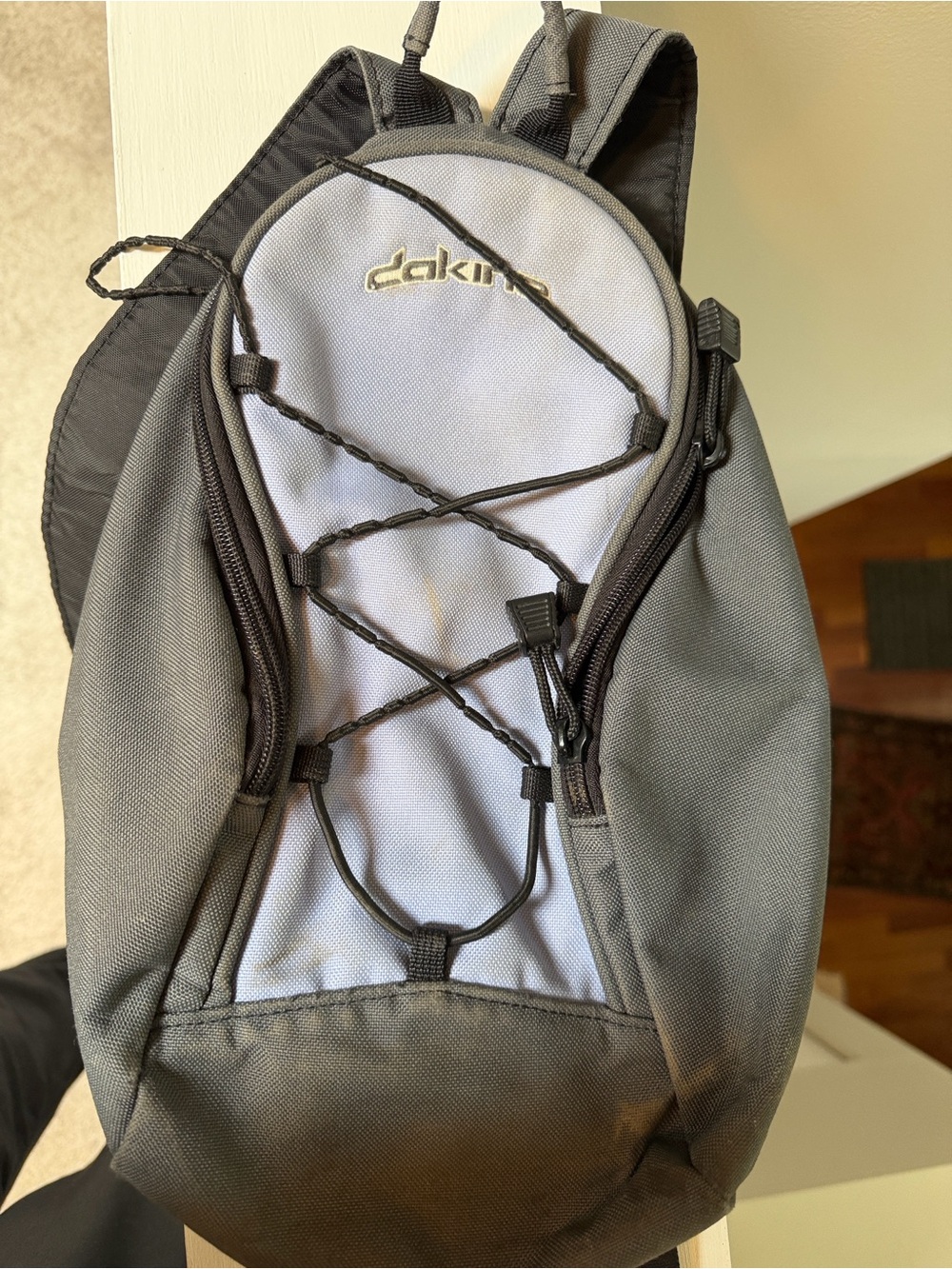 Dakine Gray and Black Compact women’s 
 Backpack with Front Bungee